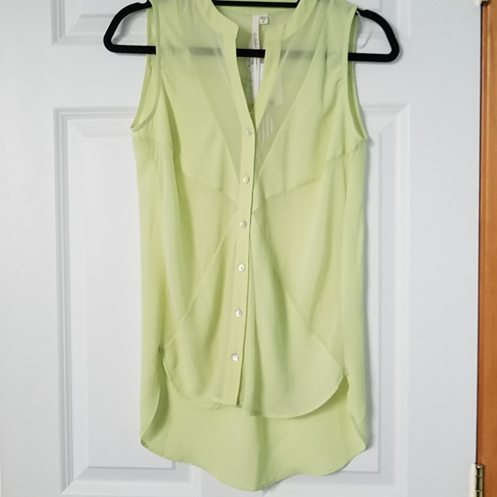 Bellatrix Lime Yellow Button Up Top